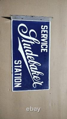 Porcelain Studebaker Enamel Sign Size 18 x 10 Inches Flange double sided