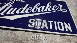 Porcelain Studebaker Enamel Sign Size 18 x 10 Inches flange double sided