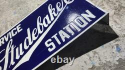 Porcelain Studebaker Enamel Sign Size 18 x 10 Inches flange double sided