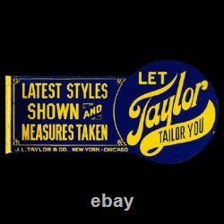 Porcelain Taylor Enamel Sign 28x12 Inches Double Sided With Flange