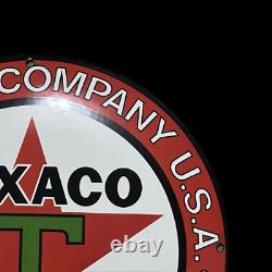 Porcelain Texaco Enamel Sign 30x30 Inches Double Sided