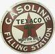 Porcelain Texaco Gasoline Enamel Sign 36 Inches Double Sided
