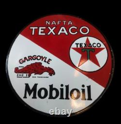 Porcelain Texaco Nafta Enamel Sign 30x30 Inches Double Sided