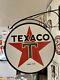 Porcelain Texaco Texas Company With Mounting Bracket Sign 30 Double Side 2 Sided