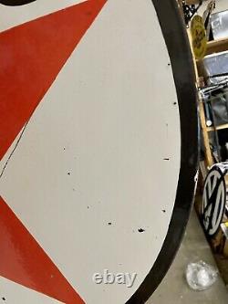 Porcelain Texaco Texas Company With Mounting Bracket Sign 30 double side 2 Sided