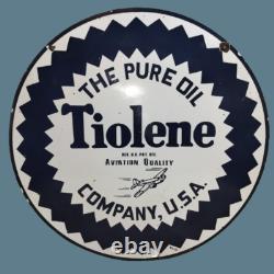 Porcelain Tiolene Enamel Sign Size 30 x 30 Inches Double Sided
