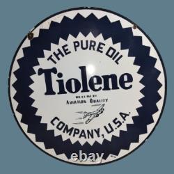Porcelain Tiolene Enamel Sign Size 30 x 30 Inches Double Sided