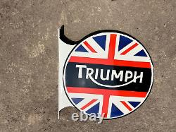 Porcelain Triumph Enamel Sign 24x24 Inches Double Sided With Flange