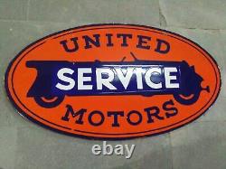 Porcelain UNITED MOTORS SERVICE Enamel Sign Size 20 X 36 Inches Double Sided
