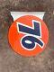 Porcelain Union 76 Enamel Sign 18x18 Inches Double Sided With Flange
