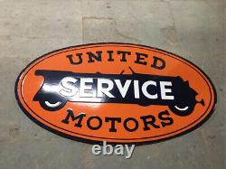 Porcelain United Motor Service Enamel Sign Size 42 x 23 Inches Double Sided