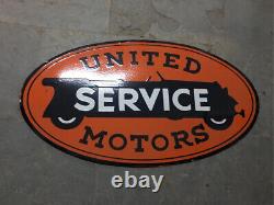 Porcelain United Motor Service Enamel Sign Size 42 x 23 Inches Double Sided