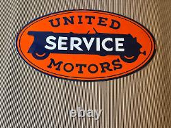 Porcelain United Motors Enamel Sign 45 Inches Double Sided