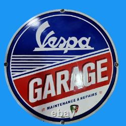 Porcelain Vespa Enamel Sign Size 30x30 Inches Double Sided