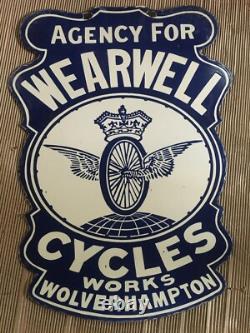 Porcelain Wearwell Enamel Sign 36x22 Inches Double Sided