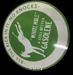 Porcelain White Mue Enamel Sign 30x30 Inches Double Sided