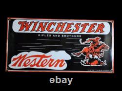 Porcelain Winchester Enamel Sign 42x20 Inches Double Sided