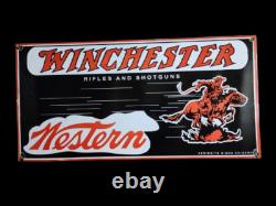 Porcelain Winchester Enamel Sign 42x20 Inches Double Sided