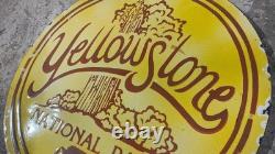 Porcelain Yellowstone Enamel Sign Size 29 Inches Double Sided