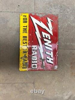 Porcelain Zenith Enamel Sign 18x13 Inches Double Sided With Flange