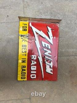 Porcelain Zenith Enamel Sign 18x13 Inches Double Sided With Flange