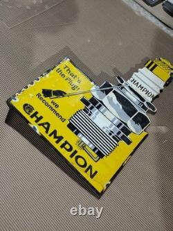 Porcelain` champion Enamel Sign Size 18 x 12 Inches Flange double sided