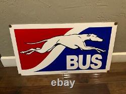 Porcelain double sided Greyhound Bus Lines Enamel Sign 36x 20 Size Inches