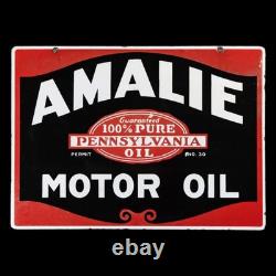 Porcelian Amalie Enamel Sign Size 36x24 Inches Double Sided
