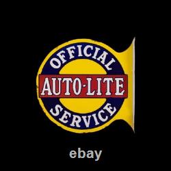Porcelian Auto-lite Enamel Sign Size 18x18 Inches Double Sided With Flange