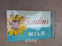 Porcelian Borden's Milk Enamel Sign Size 20x13 Inches Double Sided
