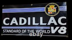 Porcelian Cadillac Enamel Sign Size 42x20 Inches Double Sided