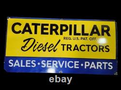 Porcelian Caterpillar Enamel Sign Size 42 Inches Die Cut Double Sided