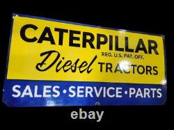 Porcelian Caterpillar Enamel Sign Size 42 Inches Die Cut Double Sided