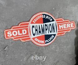 Porcelian Champion Enamel Sign Size 19x42 Inches Double Sided