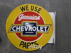 Porcelian Chevrolet Enamel Sign Size 18x18 Inches Double Sided With Flange