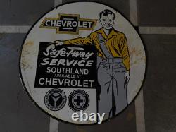 Porcelian Chevrolet Enamel Sign Size 30x30 Inches Double Sided