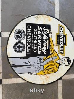 Porcelian Chevrolet Enamel Sign Size 30x30 Inches Double Sided