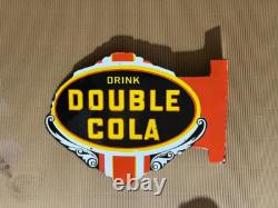 Porcelian Double Cola Enamel Sign Size 18 X 13 Double Sided With Flange