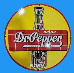 Porcelian Dr. Pepper Enamel Sign Size 30x30 Inches Double Sided