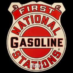 Porcelian First National Enamel Sign Size 36x30 Inches Double Sided