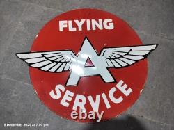 Porcelian Flying A Enamel Sign Size 30 Inches Double Sided