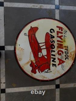 Porcelian Flying A Gasoline Enamel Sign Size 30x30 Inches Double Sided