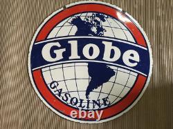 Porcelian Globe Enamel Sign Size 30x30 Inches Double Sided
