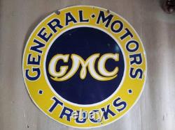 Porcelian Gmc Enamel Sign Size 36x36 Inches Double Sided