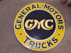 Porcelian Gmc Trucks Enamel Sign Size 30x30 Inches Double Sided