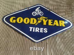 Porcelian Good Year Enamel Sign Size 36x18 Inches Double Sided