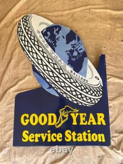 Porcelian Good Year Enamel Sign Size 36x24 Inches Double Sided With Flange