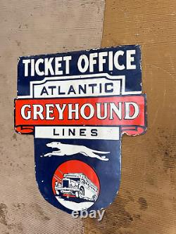 Porcelian Greyhound Enamel Sign Size 36x24 Inches Double Sided