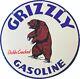 Porcelian Grizzly Gasoline Enamel Sign Size 30x30 Inches Double Sided