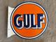 Porcelian Gulf Enamel Sign Size 18x18 Inches Double Sided With Flange